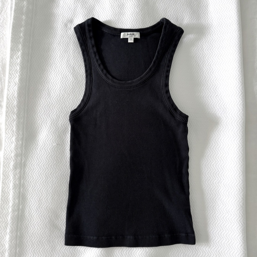 Agolde Poppy Tank - Distressed Black color - ladies size small